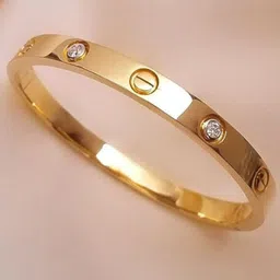 The Roadster Lifestyle Co Gold Plated Cubic Zirconia Studded Bangle Style Bracelet-image-23