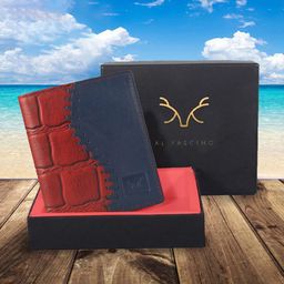 Al Fascino Men Abstract Textured Leather Two Fold Wallet-16