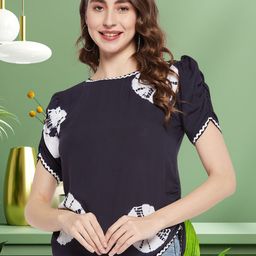 DressBerry Women Tie and Dye Puff Sleeve Top-image-68