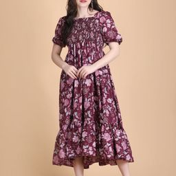STARWORD Women Floral Printed Fit & Flare Dress-image-96