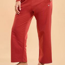 Enamor Essentials Mid Rise Relaxed Fit Ankle Length Fur Back Cozy Pant-E405-image-7