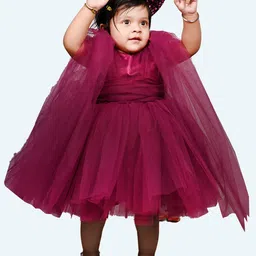 Modish Girls Net Flared Sleeves Fit & Flare Dress-12
