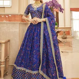 ODETTE Embroidered Sequinned Semi-Stitched Lehenga & Blouse With Dupatta-picture-47