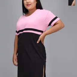 Christy WorldWomen Plus Size Pack of 2 Cotton Longline Tshirts-image-87