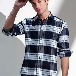 HIGHLANDER Men Comfort Slim Fit Checked Casual Shirt-picture-25