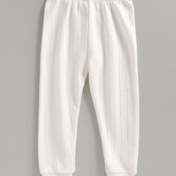 Babyhug Full Length Solid Thermal Bottom - Off White-image-3