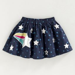 Babyoye Cotton Skirt Star Applique - Navy Blue-image-21
