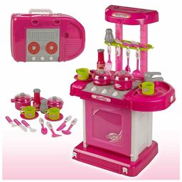 Yamama Battery Operated Pretend Play Kitchen Set Pink - 18 Pieces-28