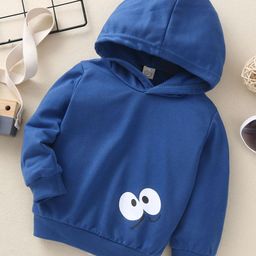 Kookie Kids Full Sleeves Hooded Sweatshirt Eyes Print - Black-image-61