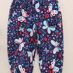 Kookie Kids Full Length Harem Pant Letters Print - Blue-image-8