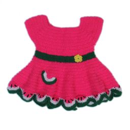 USHA ENTERPRISES Watermelon Theme Woollen Baby Dress - Pink-image-25