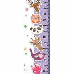 WENS Animals Print Height Measurement Wall Sticker - Purple-picture-23