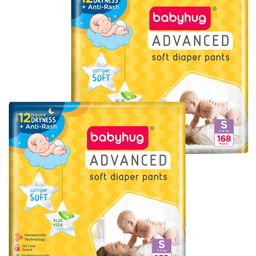 Babyhug Advanced Pant Style Diaper Monthly Box Pack Small (S) Size - 168 Pieces Pack of 2)-image-32