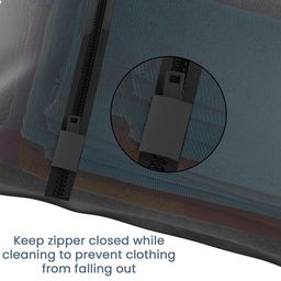 Kuber Industries Black 3 Pieces Reusable Rectangular Durable Laundry Bags With Zipper image 2