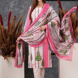 GoSriKi Floral Printed Straight Kurta With Trousers & Dupatta-image-31
