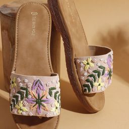 THE WHITE POLE Women Elegant Embroidered Flats-image-78