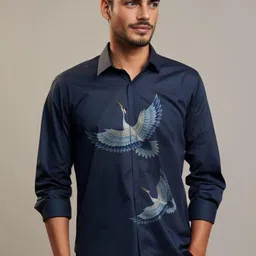 HE SPOKE Men Smart Tailored Fit Opaque Printed Casual Shirt-image-21