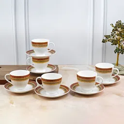 UPC Set of 6-Premium Ceramic Printed Glossy Cups & Saucers image 4