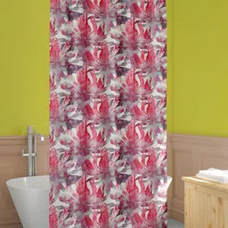 ArtzFolio Pink & Grey Printed Waterproof Shower Curtain-24