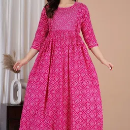 Nevisha Style Women Floral Printed Thread Work Floral Maternity Anarkali Kurta-picture-44