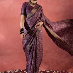 Mitera Bagh Zari Silk Blend Sungudi Saree-31