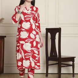 Rajnandini Printed Notch-Neck Tunic With Trouser-picture-4