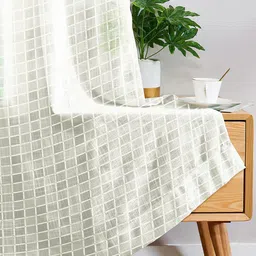 Story@home Off White Set of 2 Geometric Sheer Door Curtain-image-53