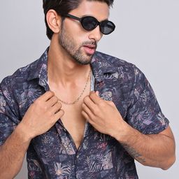 Indian Needle Men Classic Spread Collar Abstract Printed Cotton Casual Shirt-picture-39