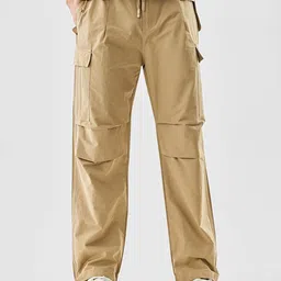 Snitch Men Snitch Beige Mid-Rise Baggy Cargo Pants Trouser-picture-19