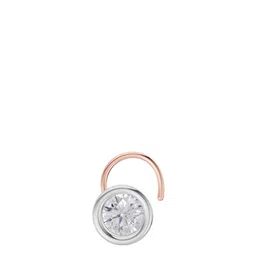 Sparkles Lab Grown Diamond 0.20 Carat Round Shape Bezel Solitaire Diamond Nose Pin 14K-image-30