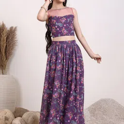 Inddus Girls Printed Ready to Wear Lehenga &-picture-46