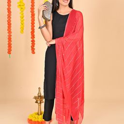 HELLA FASHIONS Striped Dupatta with Mukaish-10