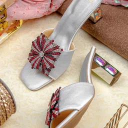 NR By Nidhi Rathi Women Embellished Party Block Sandals-picture-11