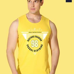 WOOSTRO Pack Of 2 Printed Ultra-Soft Gym Vests VWS26(98 YELLOW)(MORE NAVY)-image-83