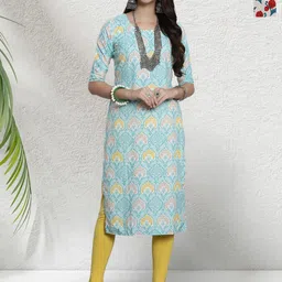HERE&NOW Women Ethnic Motifs Printed Crepe Kurta Pack of 2-image-7