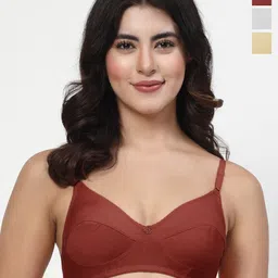 LILY manoop Women Pack Of 3 Solid Full Coverage Non Padded Non Wired Regular Everyday Bra-54