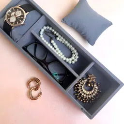 La Trove Grey Wardrobe 2 Slot Watch And 2 Slot Sunglasses Jewellery Organiser-55