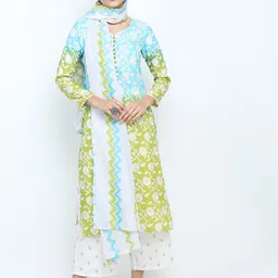 Vishudh Women Floral Printed Kurta with Palazzo & Dupatta-49