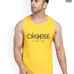SLOWLORIS Pack Of 2 Printed Round Neck Gym Vests-picture-25