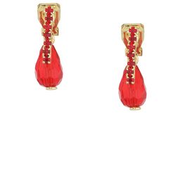 FirstBlush Gold-Plated Cubic Zirconia Studded Contemporary Shaped Drop Earrings-18