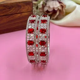 Wedding Chuda by Hitesh Bangles Set Of 2 AD-Studded Latkan Bangles image 3