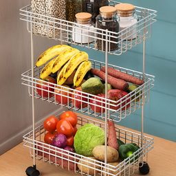 Myntra Elegant Homes Metal 3-Layer Multipurpose Fruits & Vegetable Stand With Wheels-picture-13