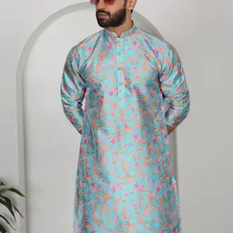 KRAFT INDIA Floral Printed Mandarin Collar Straight Kurta-image-53