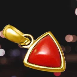 GenZcomplex Gold-Plated Triangular Red Coral Pendants-18