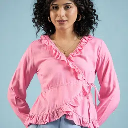 Mayra Women Solid Wrap Top-image-89