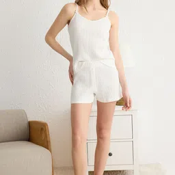 Trendyol Women Sleeveless Pure Cotton Night Suit-image-96