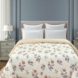 Florida White & Blue Floral Microfiber AC Room Double Bed Comforter-image-15