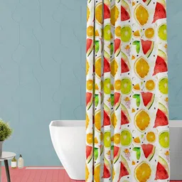 ArtzFolio White & Red Printed Water Proof Shower Curtain-image-62