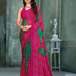 THE FASHION ATTIRE TIARAA Geometric Bandhani Printed Chiffon Saree With Blouse-picture-44