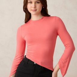 Outzidr Women Solid High Neck Regular Top-image-86